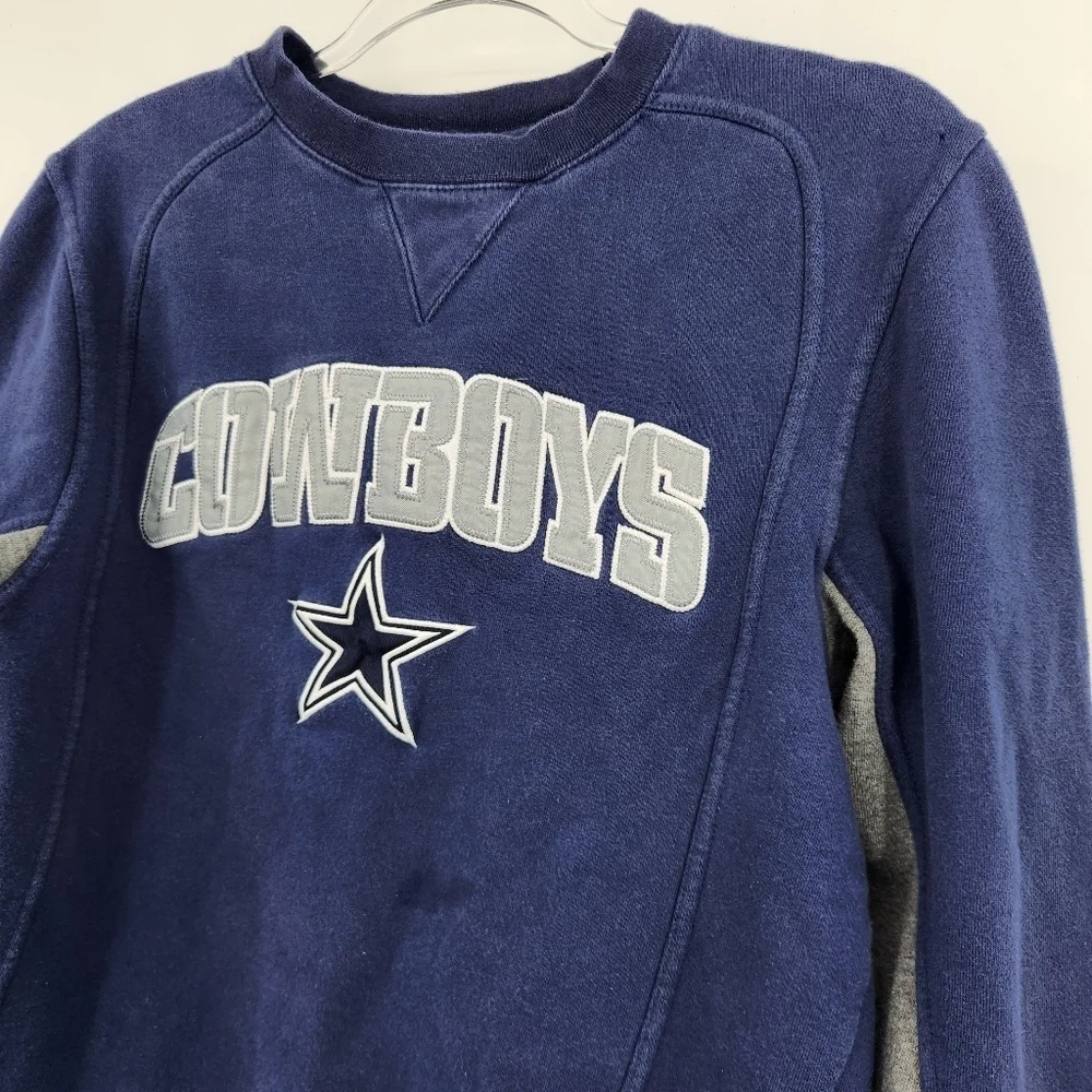NFL Dallas Cowboys Kids Sweatshirt Size Large Navy Long Sleeve Crewneck